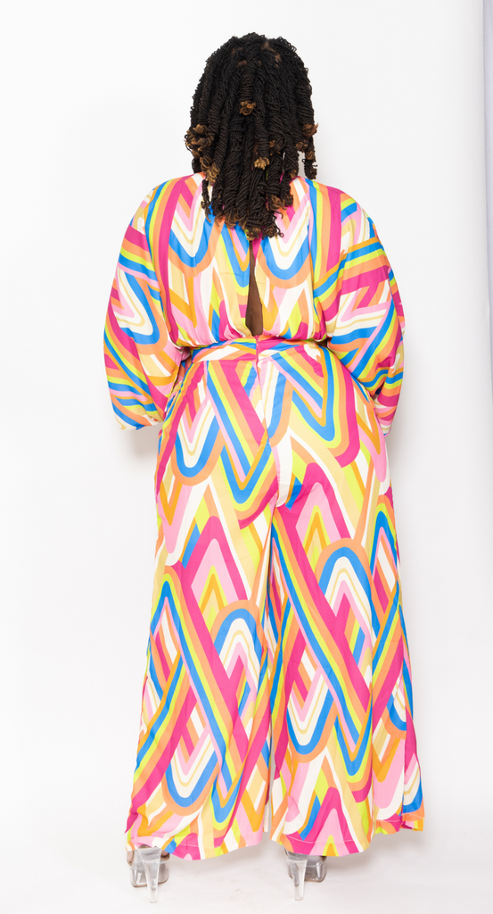 Paintbrush Kimono Sleeve Jumpsuit