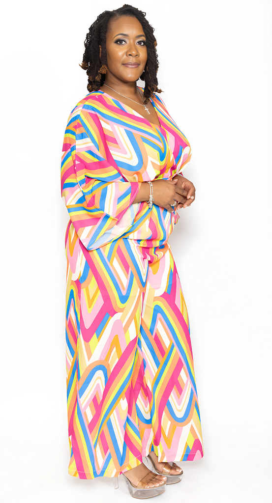 Paintbrush Kimono Sleeve Jumpsuit