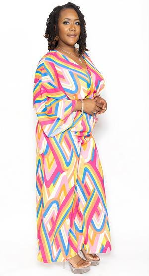 Paintbrush Kimono Sleeve Jumpsuit