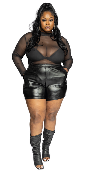 Noir Edge Leather Shorts