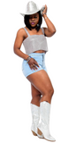 Glo Up Light Denim Shorts