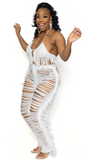 Isolated White Shag Pant Set