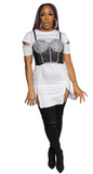 Toast It Up White Corset Dress