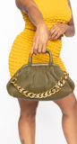 Pleated Faux Leather Bag