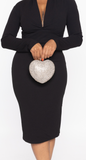 Rhinestone Heart Party Clutch