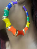 Rainbow Bamboo Earrings